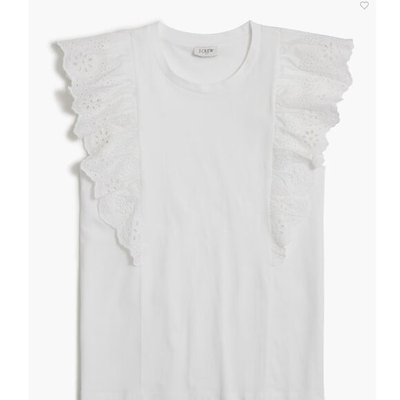 J Crew Ruffle-sleeve Eyelet Top - Picture 3 of 4